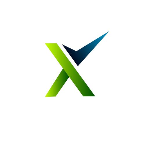lettera x logo. modello di concetto di disegno di marchio di spunta vettore
