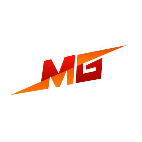 Logo della lettera MG. modello di velocità design concept vettore