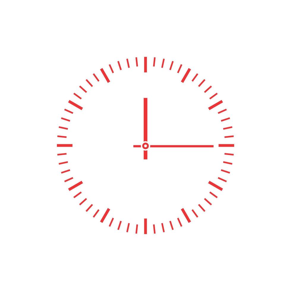 semplice icona dell'orologio rosso e bianco. vettore