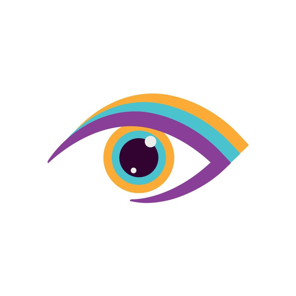 modello vettoriale di progettazione logo occhio colorato.