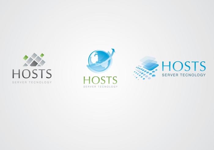 Modelli di logo server e hosting vettore