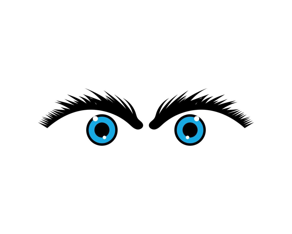 disegno del logo dell'occhio azzurro vettore