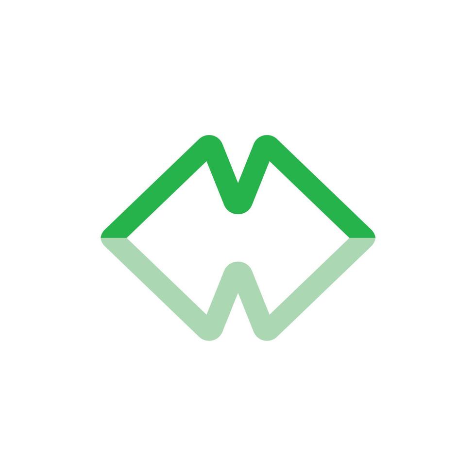 logo della lettera m. icona verde astratta della lettera m di vettore. vettore