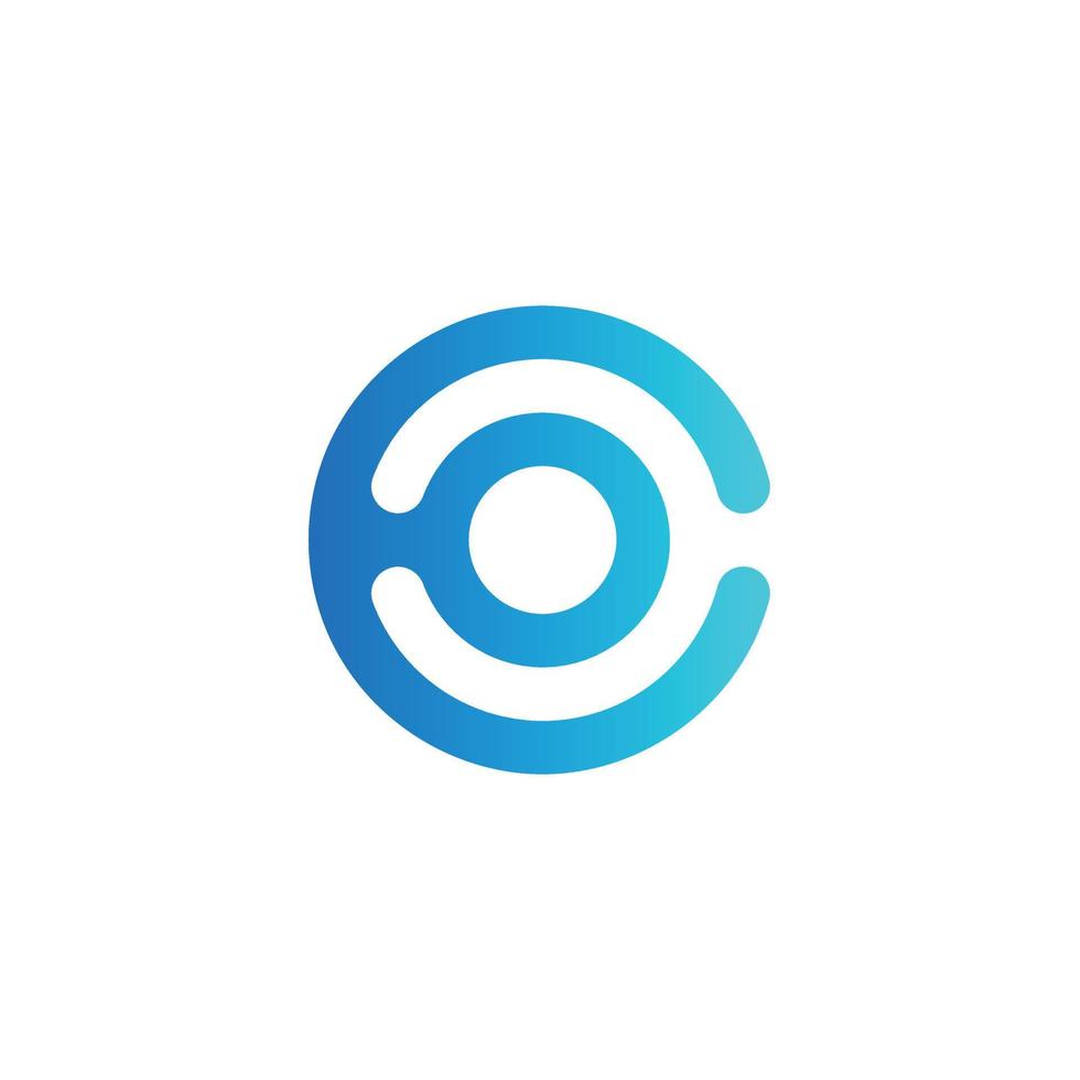logo creativo lettera c a forma di cerchio vettore