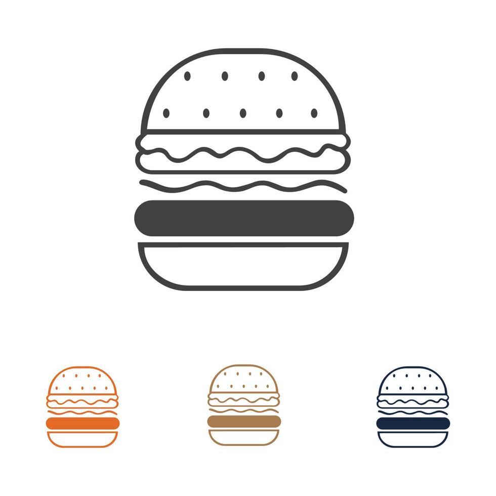 disegno del logo dell'hamburger vettore