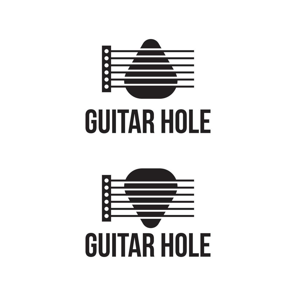 modello di progettazione del logo del foro della chitarra vettore