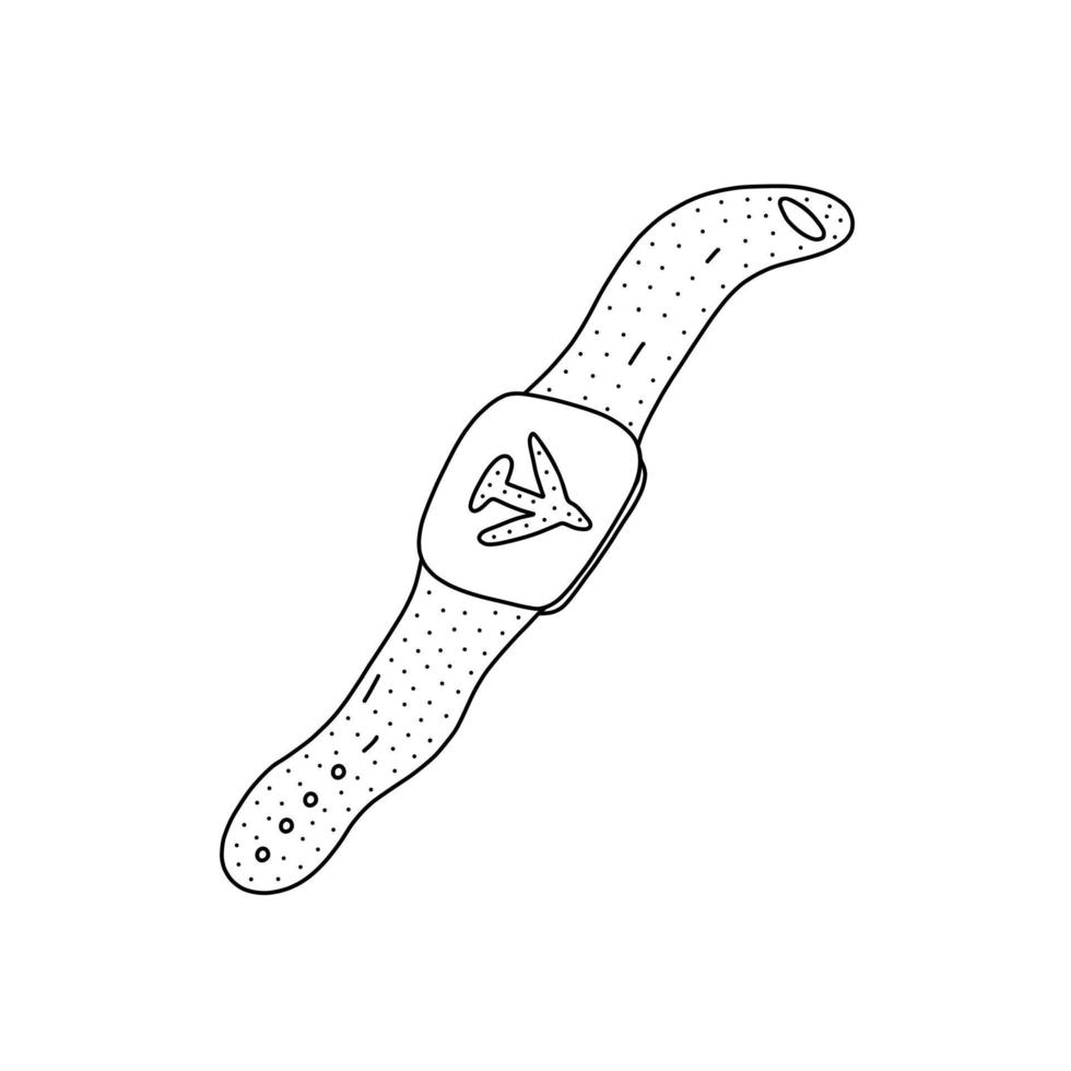 icona di orologio sportivo disegnato a mano in stile doodle. elemento sportivo digitale. illustrazione carina per il web design. vettore