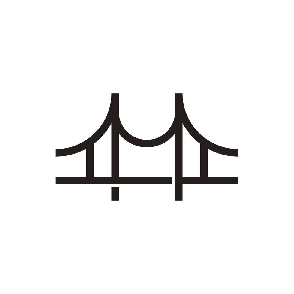 illustrazione dell'icona di vettore del logo del ponte