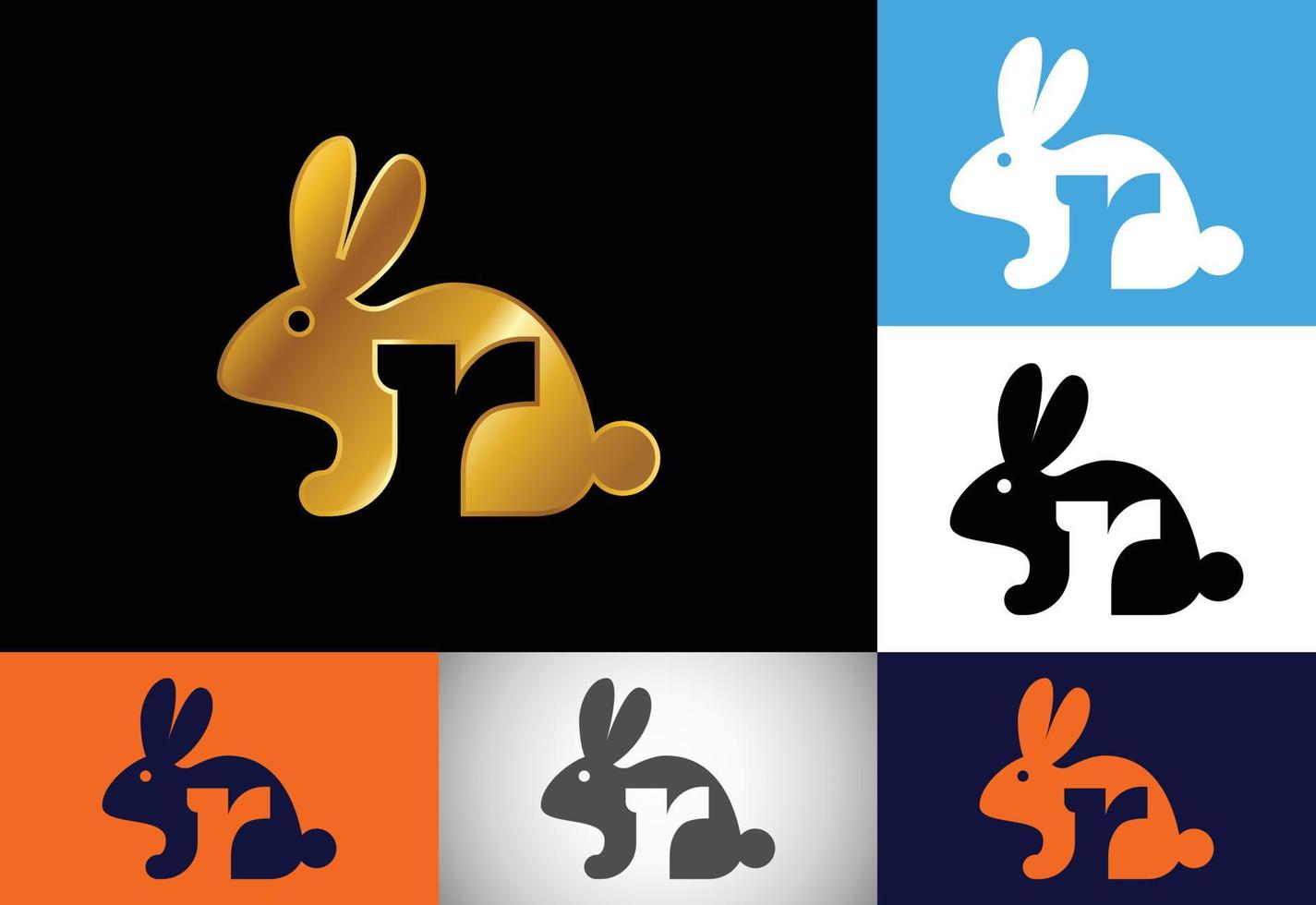 design del logo dell'icona del coniglio, design del logo del coniglio creativo vettore