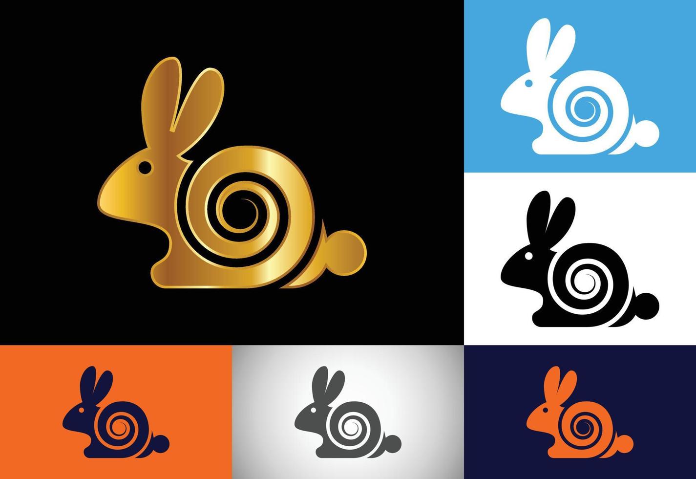 design del logo dell'icona del coniglio, design del logo del coniglio creativo vettore