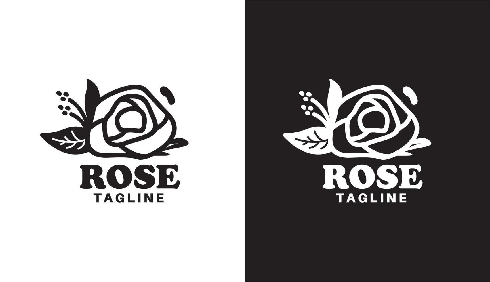 vettore fiore rosa astratto minimalista semplice logo perfetto per qualsiasi marchio e azienda