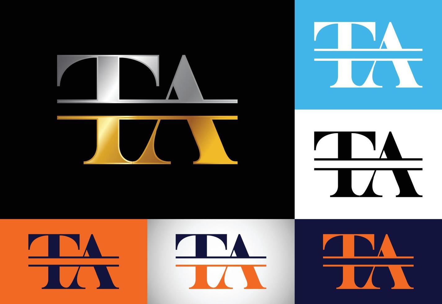 lettera monogramma iniziale ta logo design vector. simbolo grafico dell'alfabeto per il business aziendale vettore