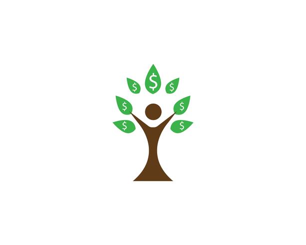 Modello di logo di vettore di identità di persone albero verde