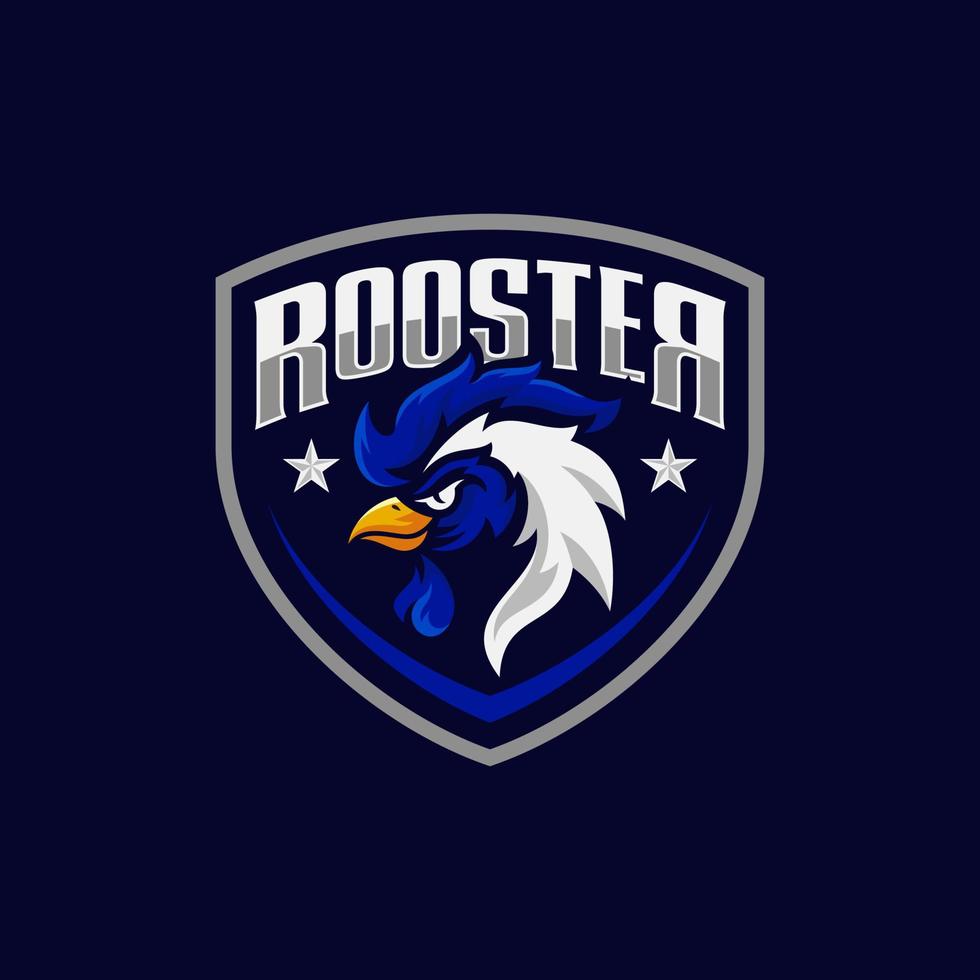 illustrazione vettoriale di design del logo sportivo della mascotte del gallo