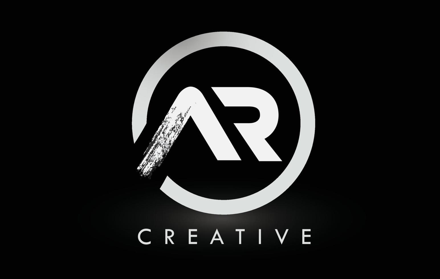 design del logo della lettera pennello ar bianco. logo icona lettere spazzolate creative. vettore