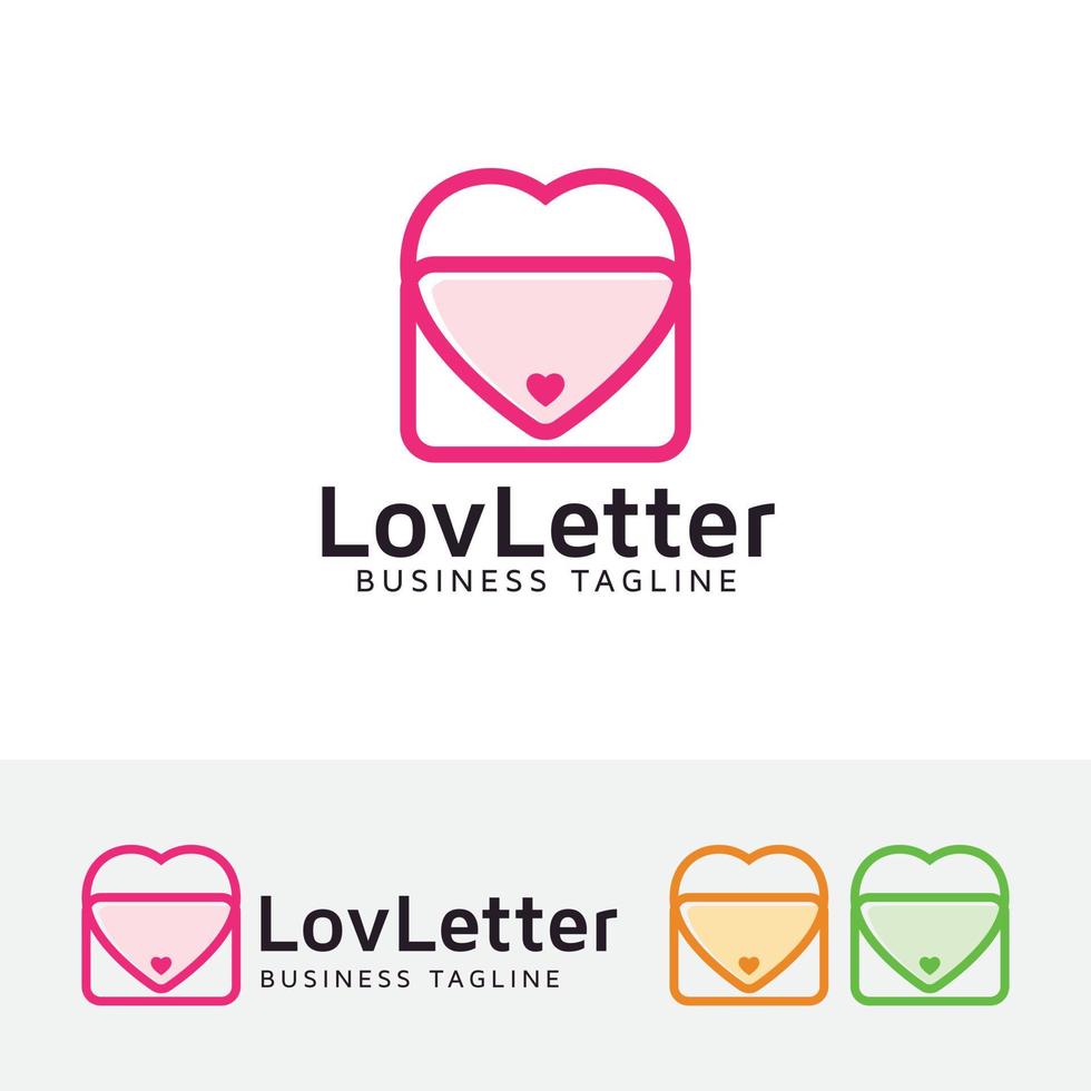 modello logo lettera d'amore vettore