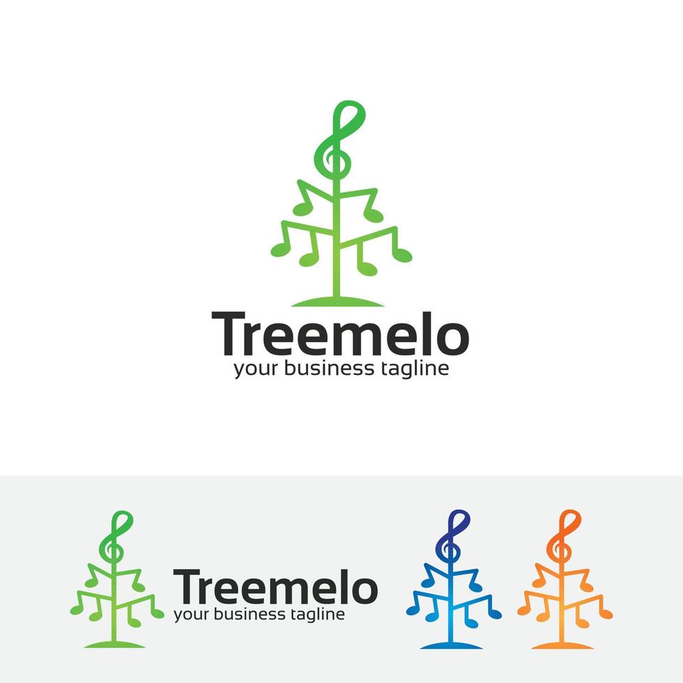 concetto di logo di vettore di melodia dell'albero