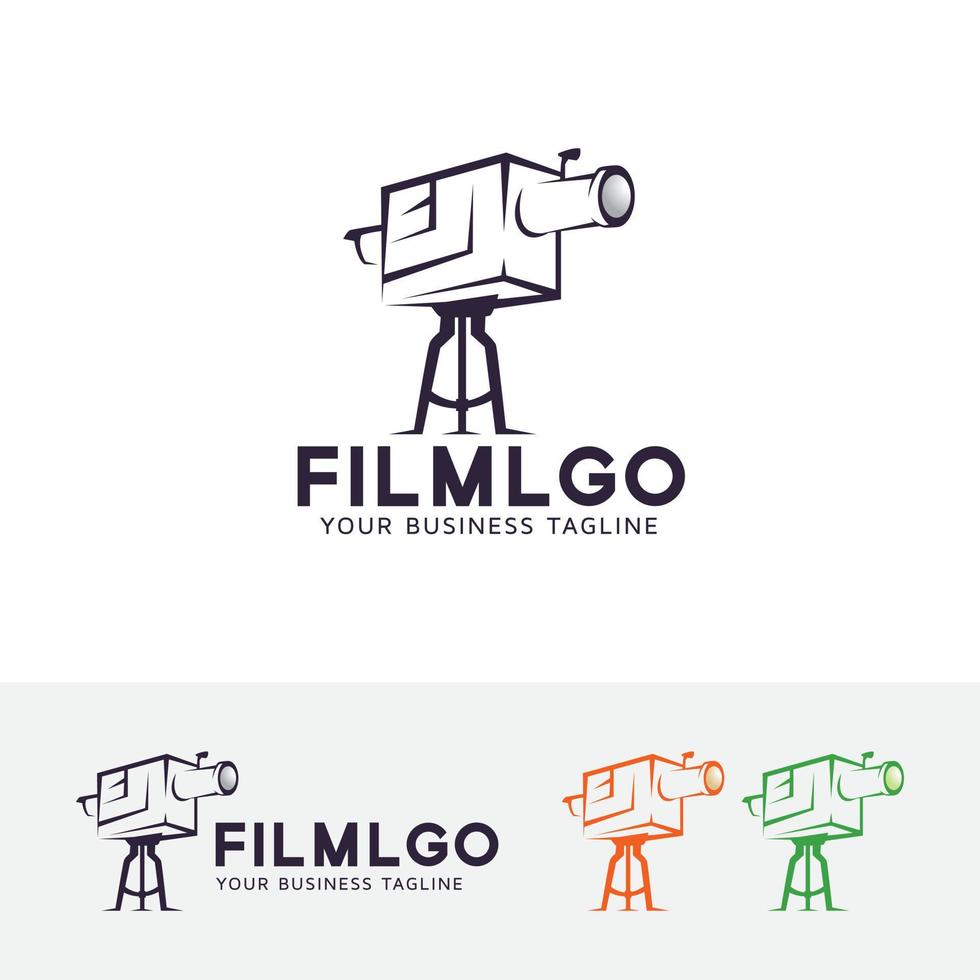 design del logo di produzione cinematografica vettore