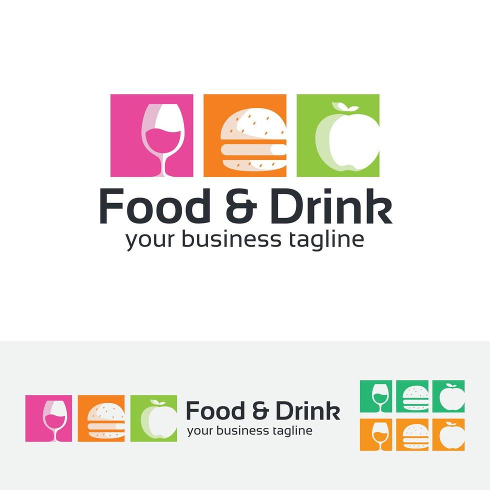design del logo di cibi e bevande vettore
