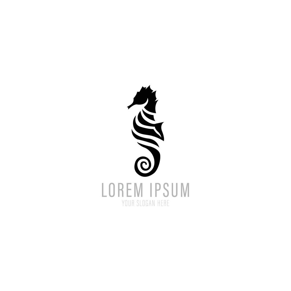 logo dell'icona del cavallo di mare e illustrazione creativa di vettore del simbolo