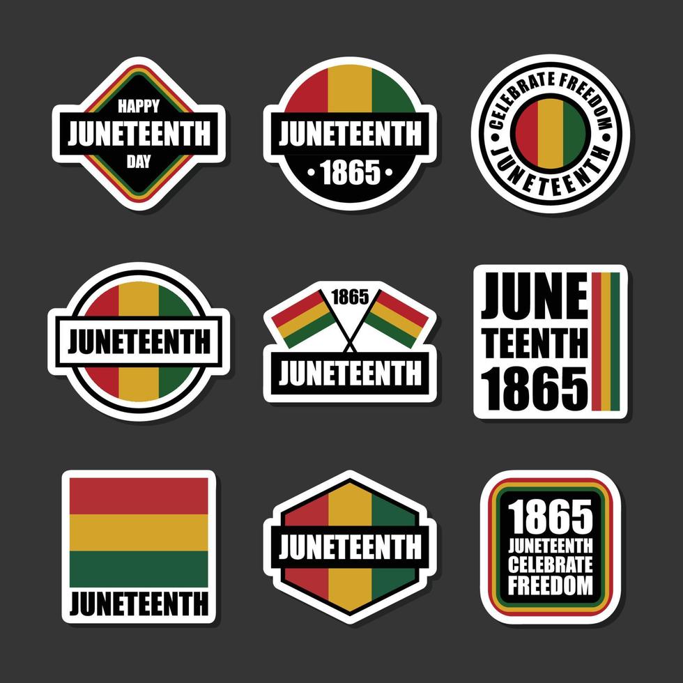 juneteeth celebra la collezione di adesivi per badge di libertà vettore