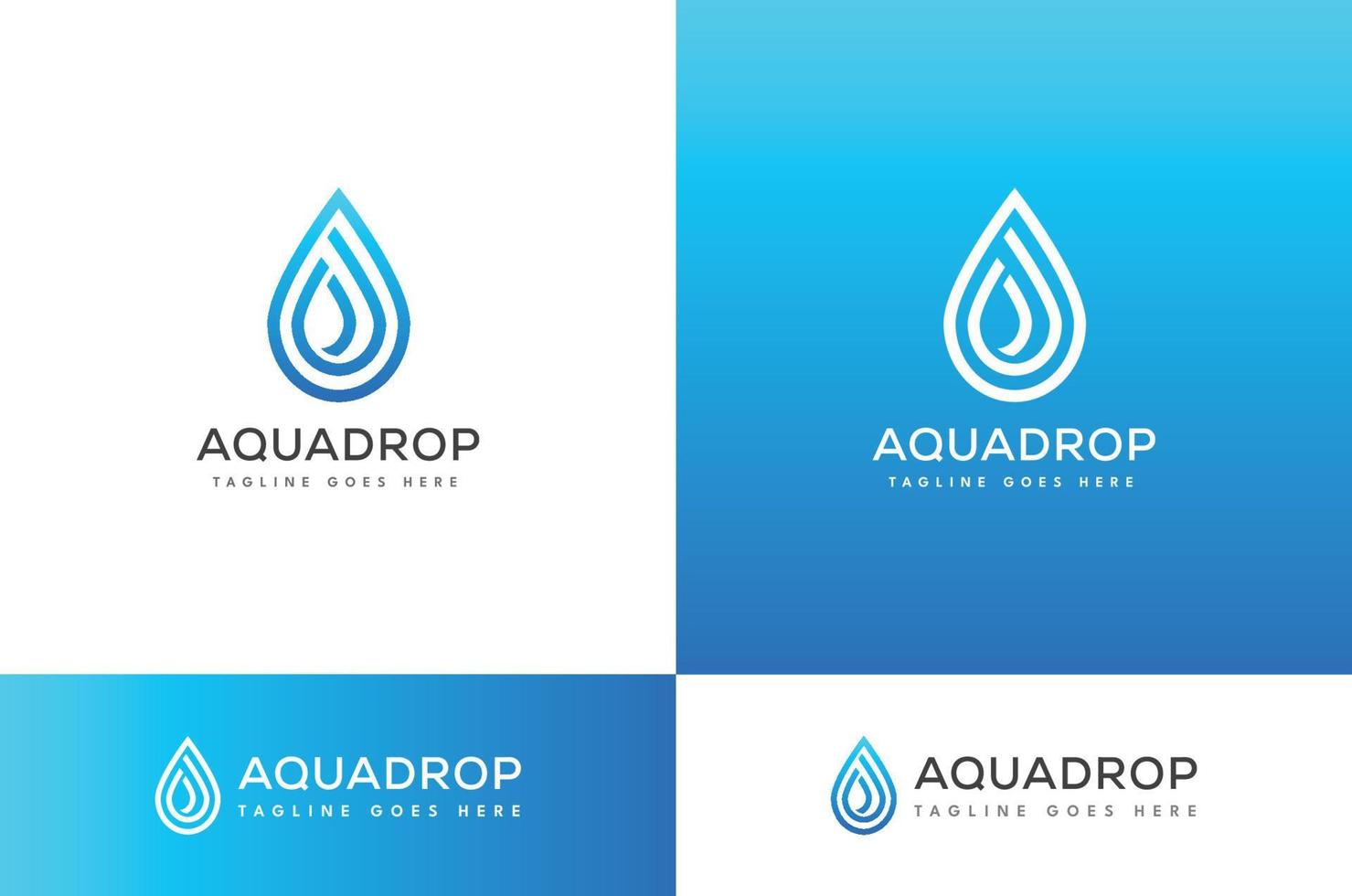 un concetto di design del logo a goccia d'acqua semplice e creativo vettore