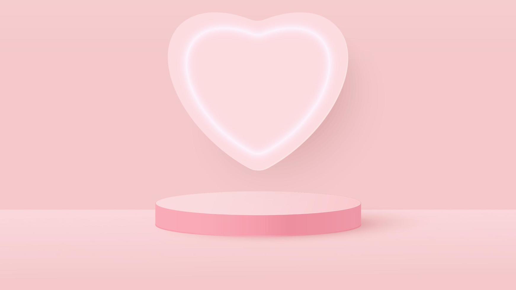 3d rendering di rosa amore San Valentino fasi pastello sfondo o texture. sfondi luminosi pastello per podio o piedistallo. illustrazione vettoriale
