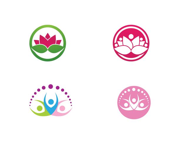 Lotus Flower Sign per Wellness, Spa e Yoga vettore