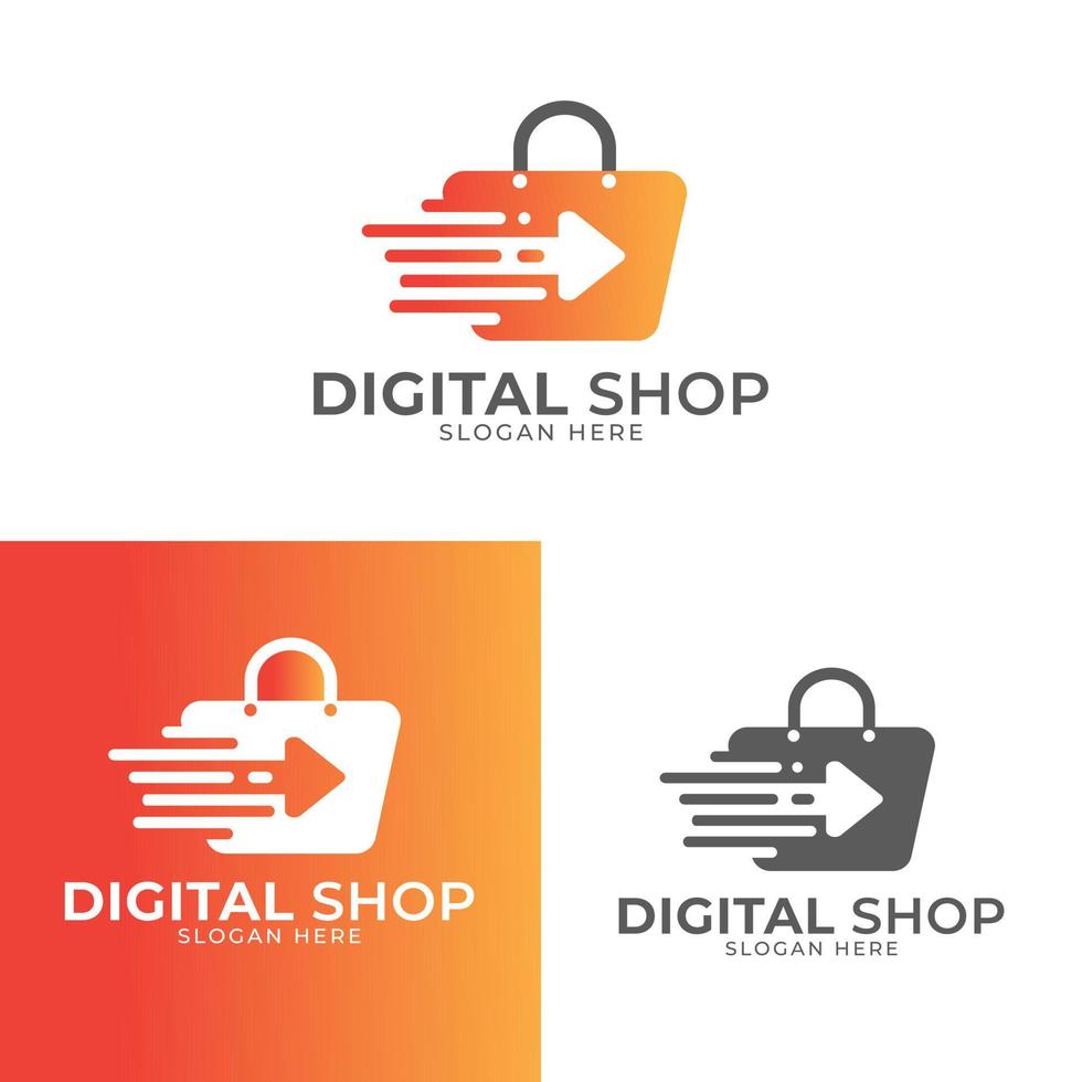 modello di progettazione del logo di e-commerce digitale in file vettoriale eps-10