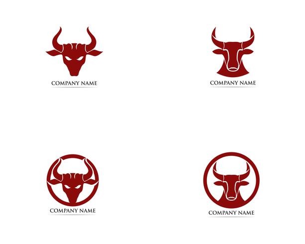 Modello di logo e simboli di corno di toro vettore