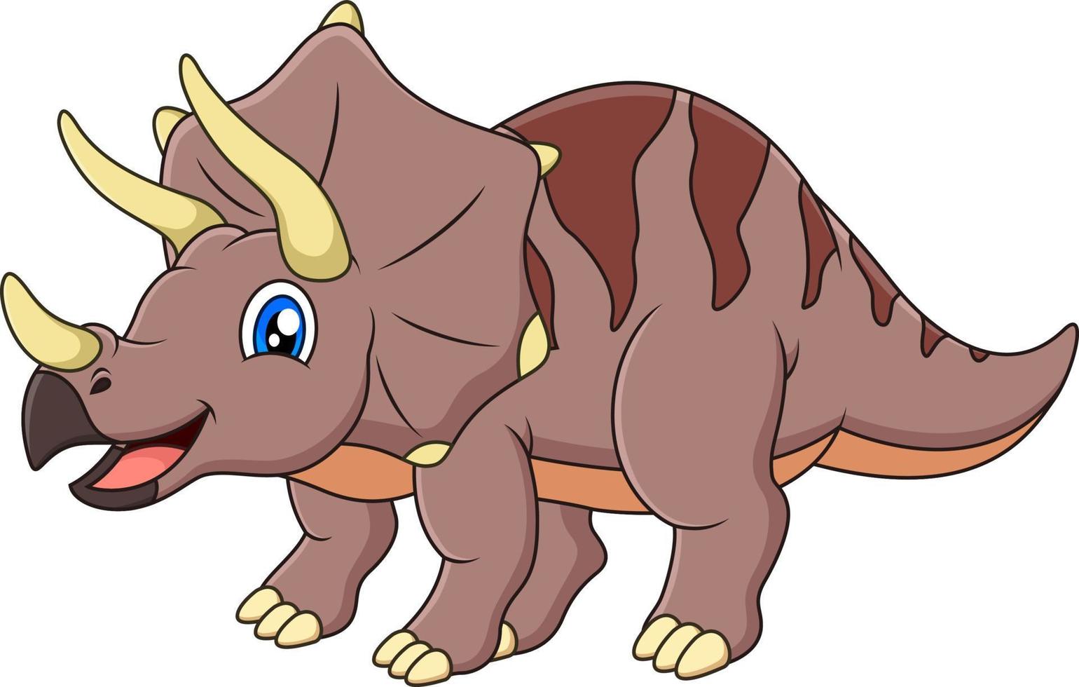 cartone animato carino bambino dinosauro triceratopo vettore