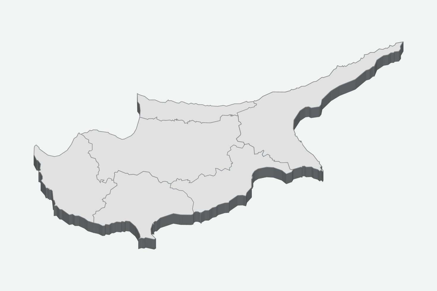 Illustrazione della mappa 3d di Cipro vettore