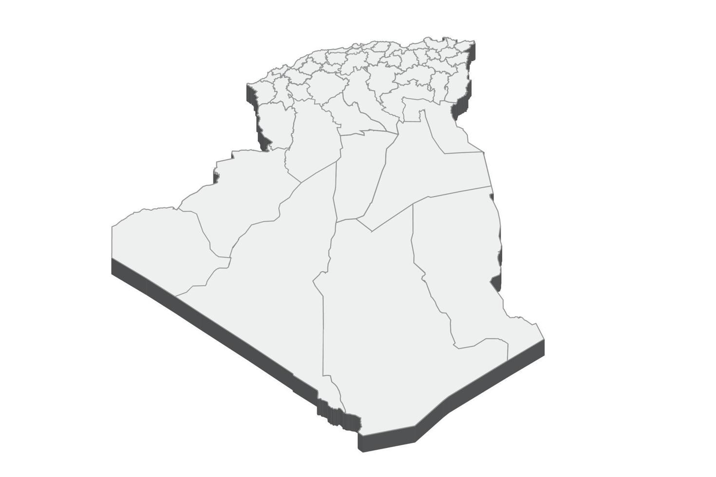 Illustrazione della mappa 3d dell'Algeria vettore