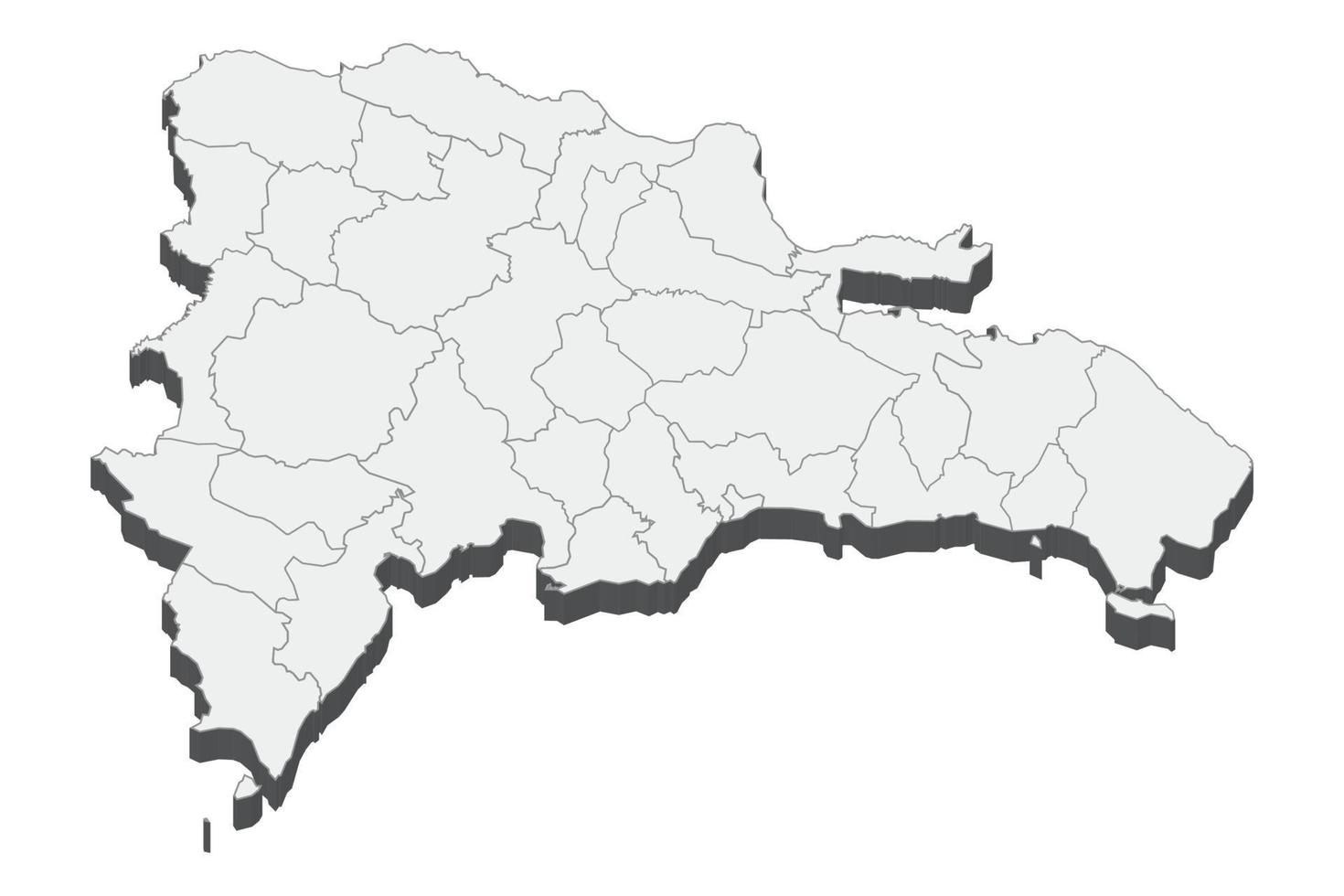 Illustrazione della mappa 3d della repubblica dominicana vettore