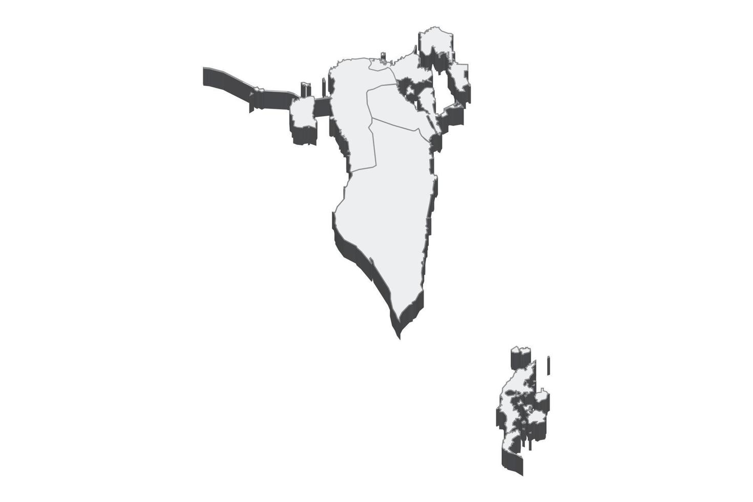 Illustrazione della mappa 3d del bahrain vettore