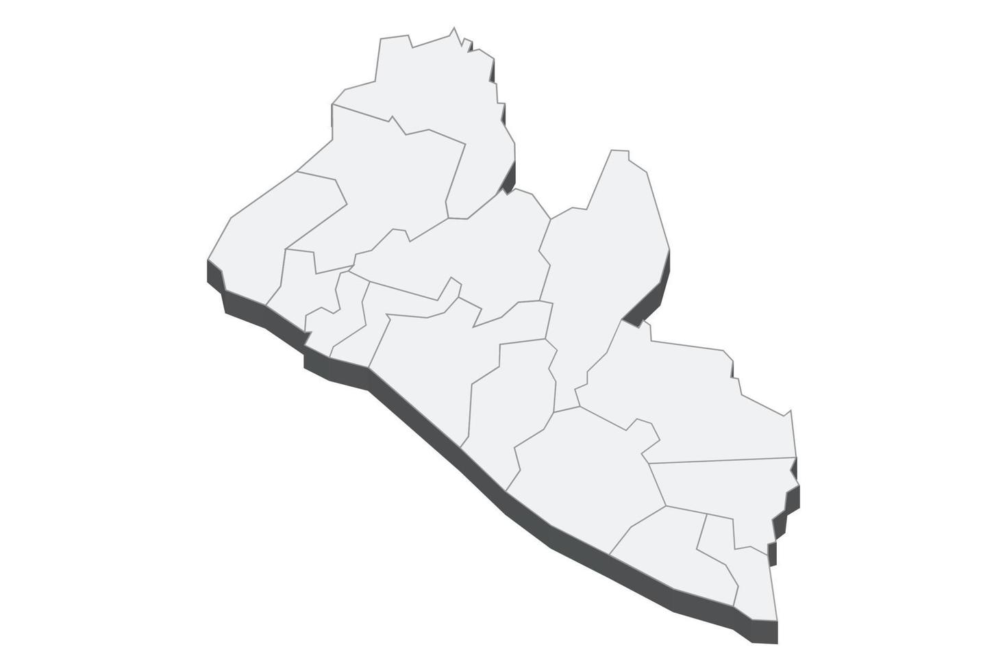 Illustrazione della mappa 3d della Liberia vettore