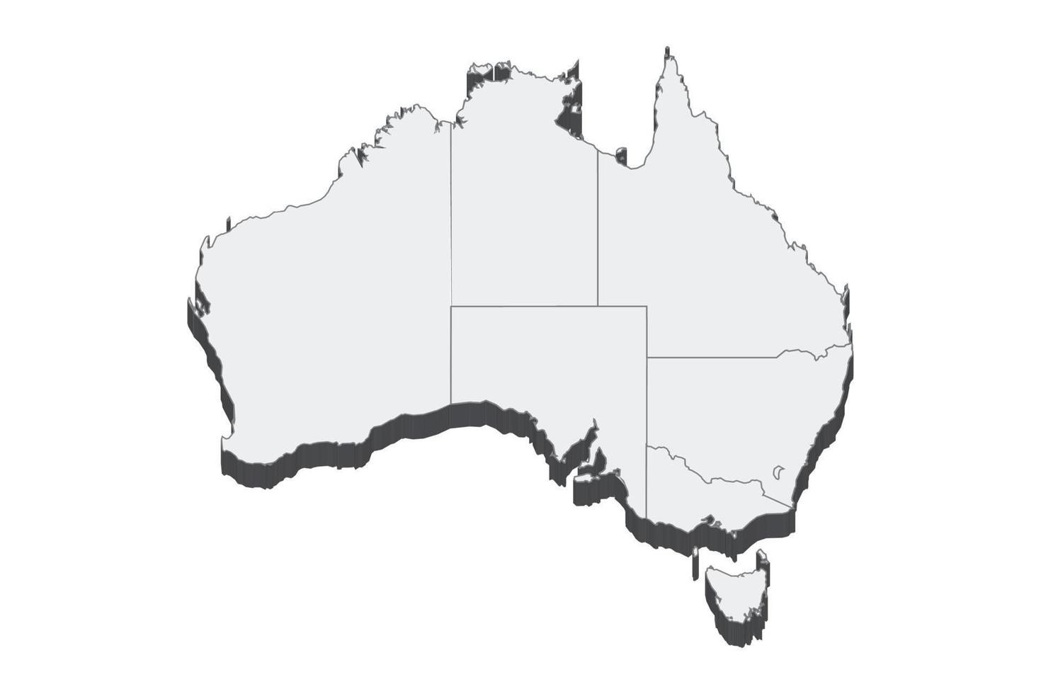 Illustrazione della mappa 3d dell'Australia vettore