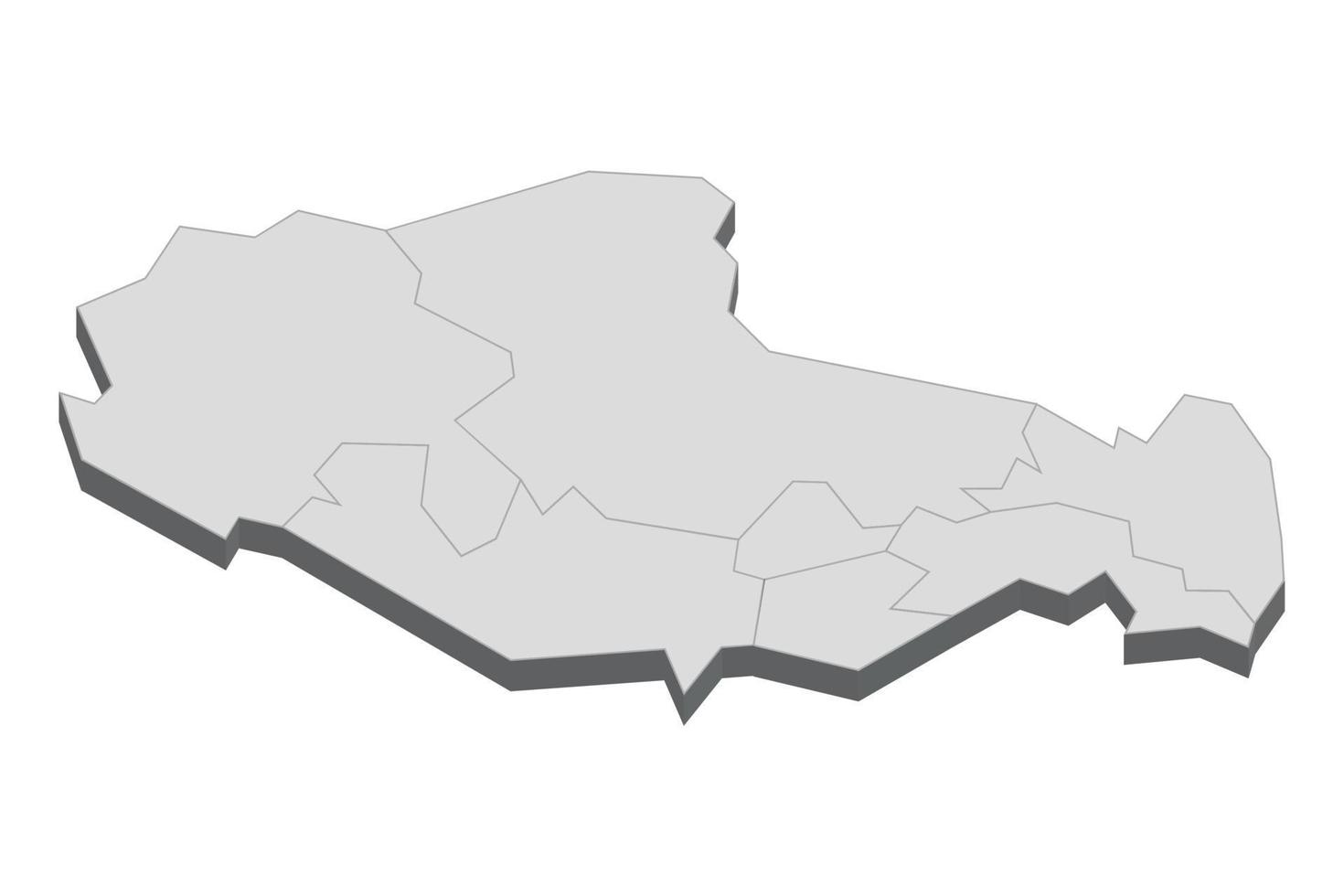 Illustrazione della mappa 3D del Tibet vettore