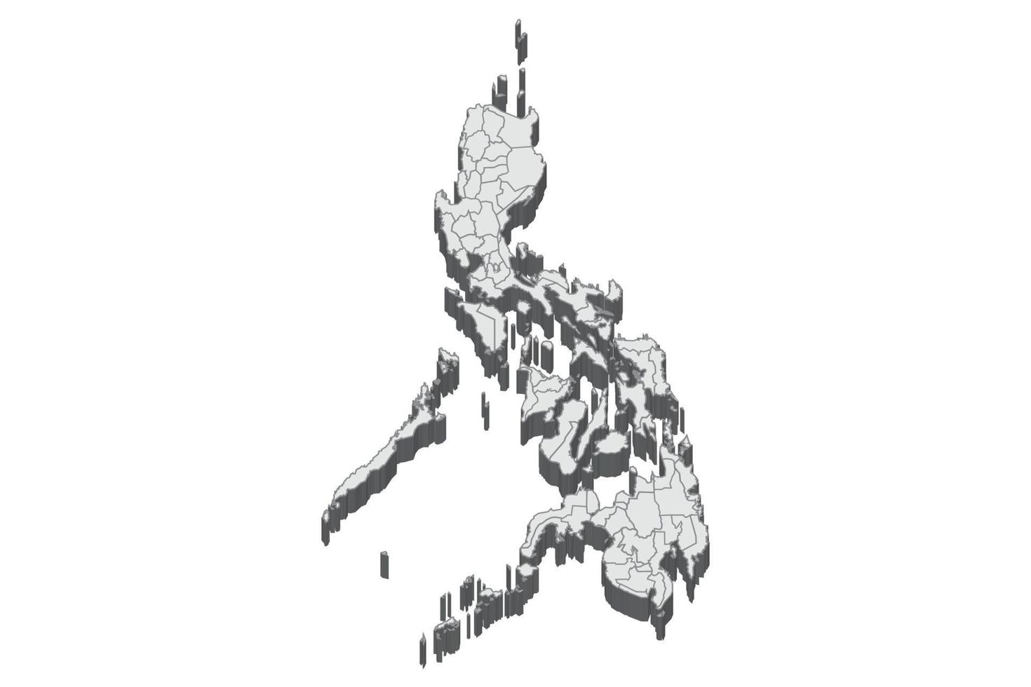 Illustrazione della mappa 3d delle Filippine vettore