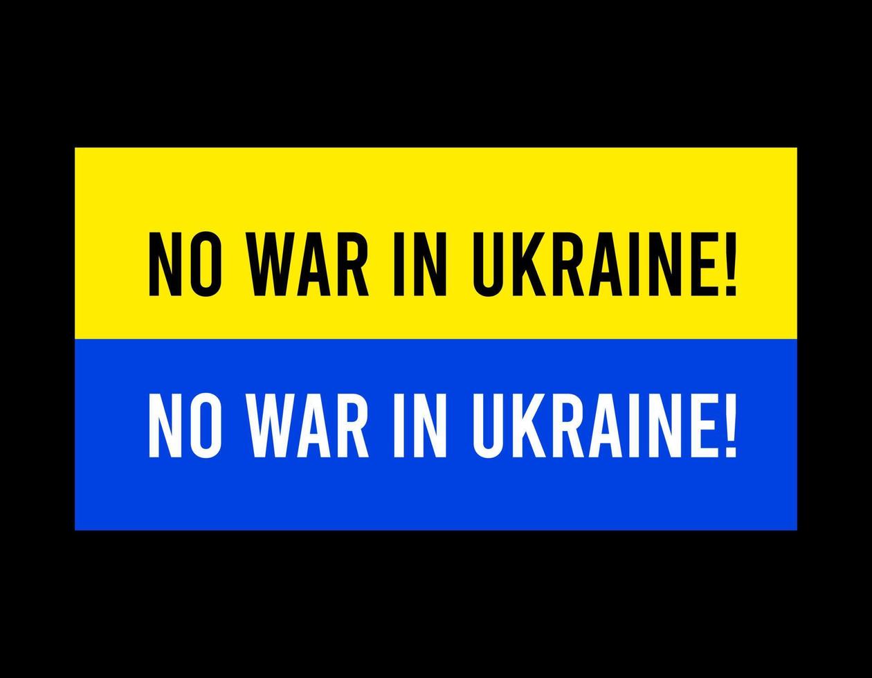 nessuna guerra in Ucraina. la bandiera dell'ucraina e l'iscrizione - nessuna guerra in ucraina vettore