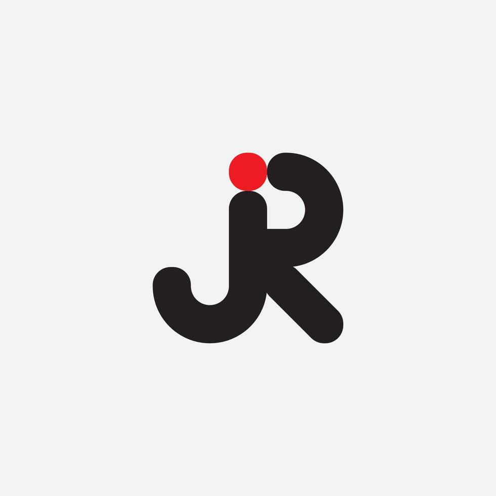 logo del monogramma della lettera iniziale jr. vettore