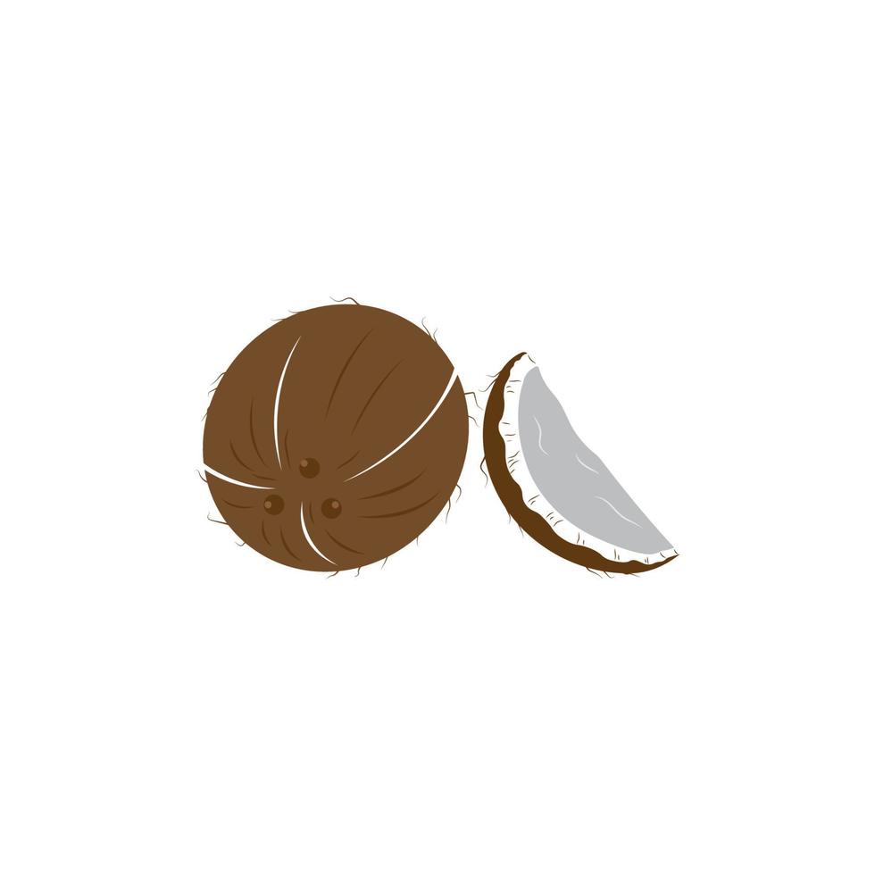 disegno del modello vettoriale del logo della noce di cocco