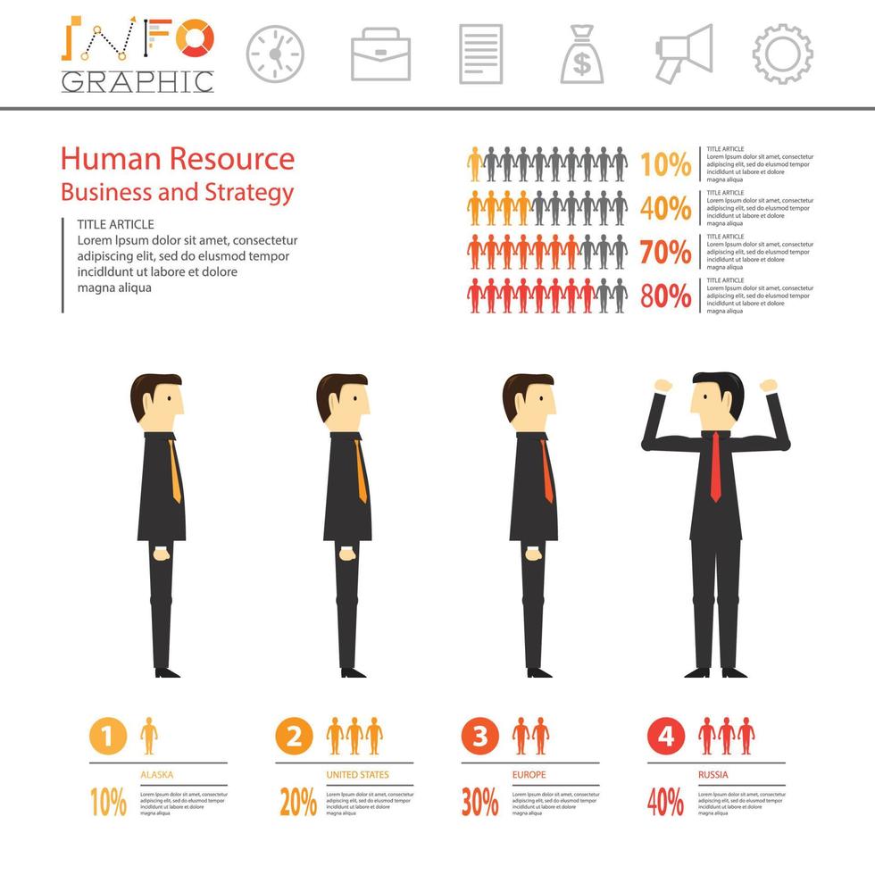 infografica business e strategia delle risorse umane vettore