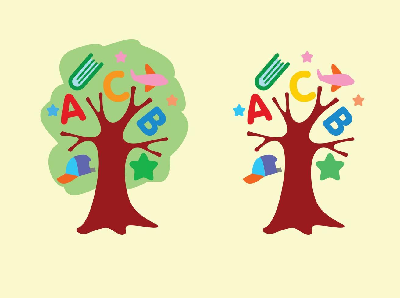 illustrazione dell'albero della scuola materna per il tuo logo vettore