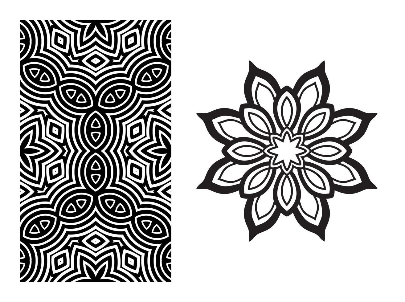 mandala carino e motivo senza cuciture a righe. fiore ornamentale rotondo doodle isolato su sfondo bianco. ornamento decorativo geometrico in stile etnico orientale. vettore