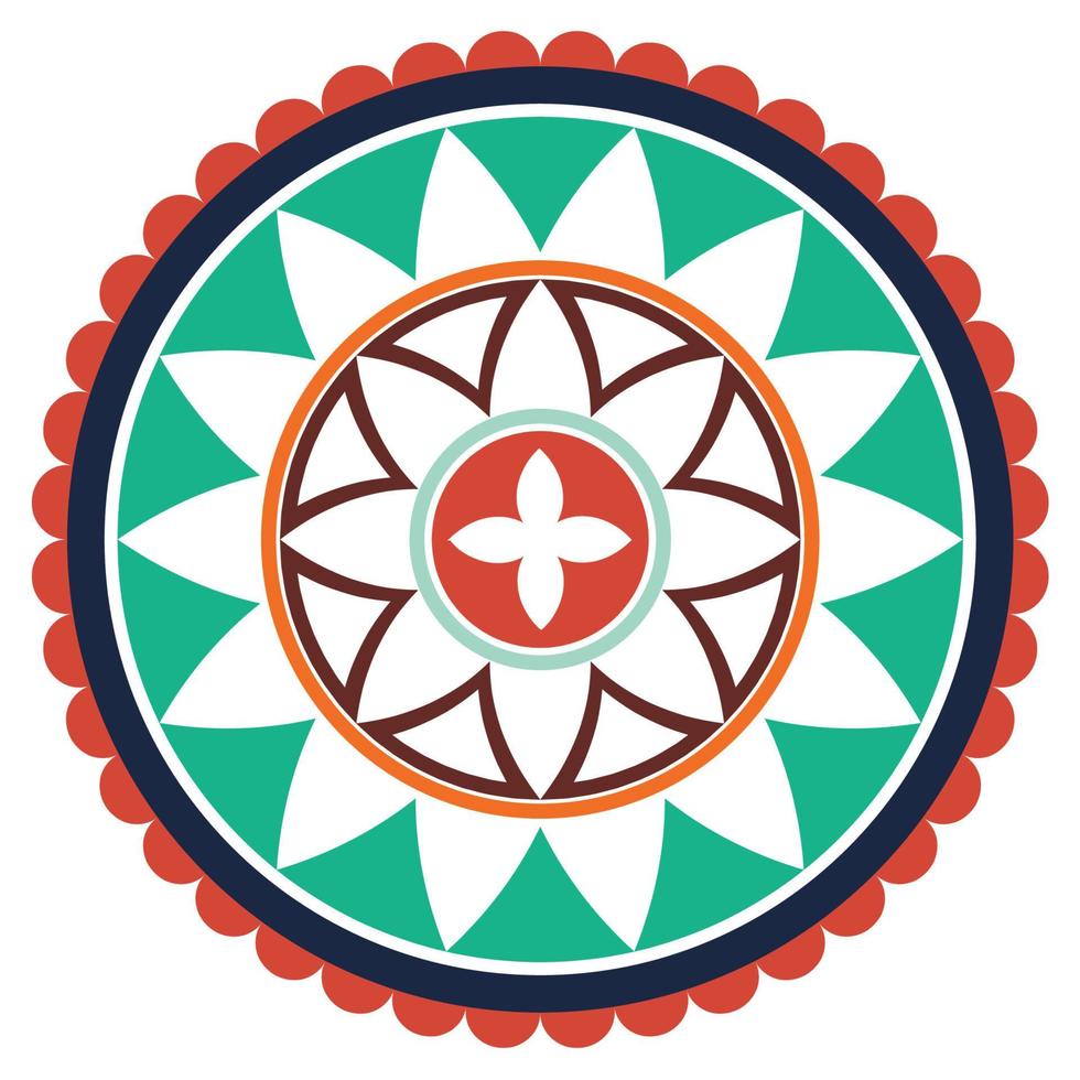 mandala tribale. elemento rotondo ornamentale, cerchio isolato su sfondo bianco. geometrico. vettore