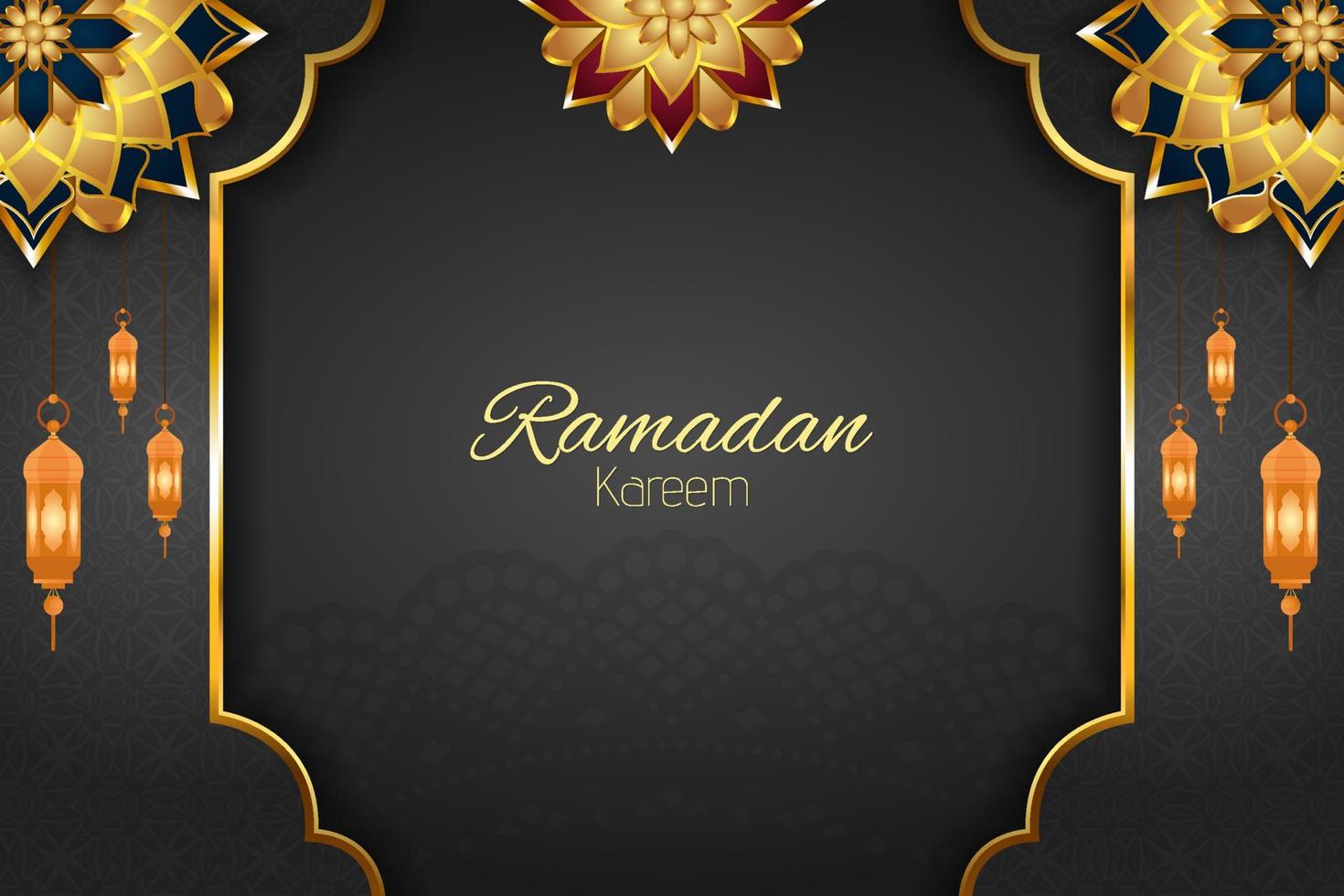 sfondo islamico ramadan kareem con elemento di colore grigio vettore