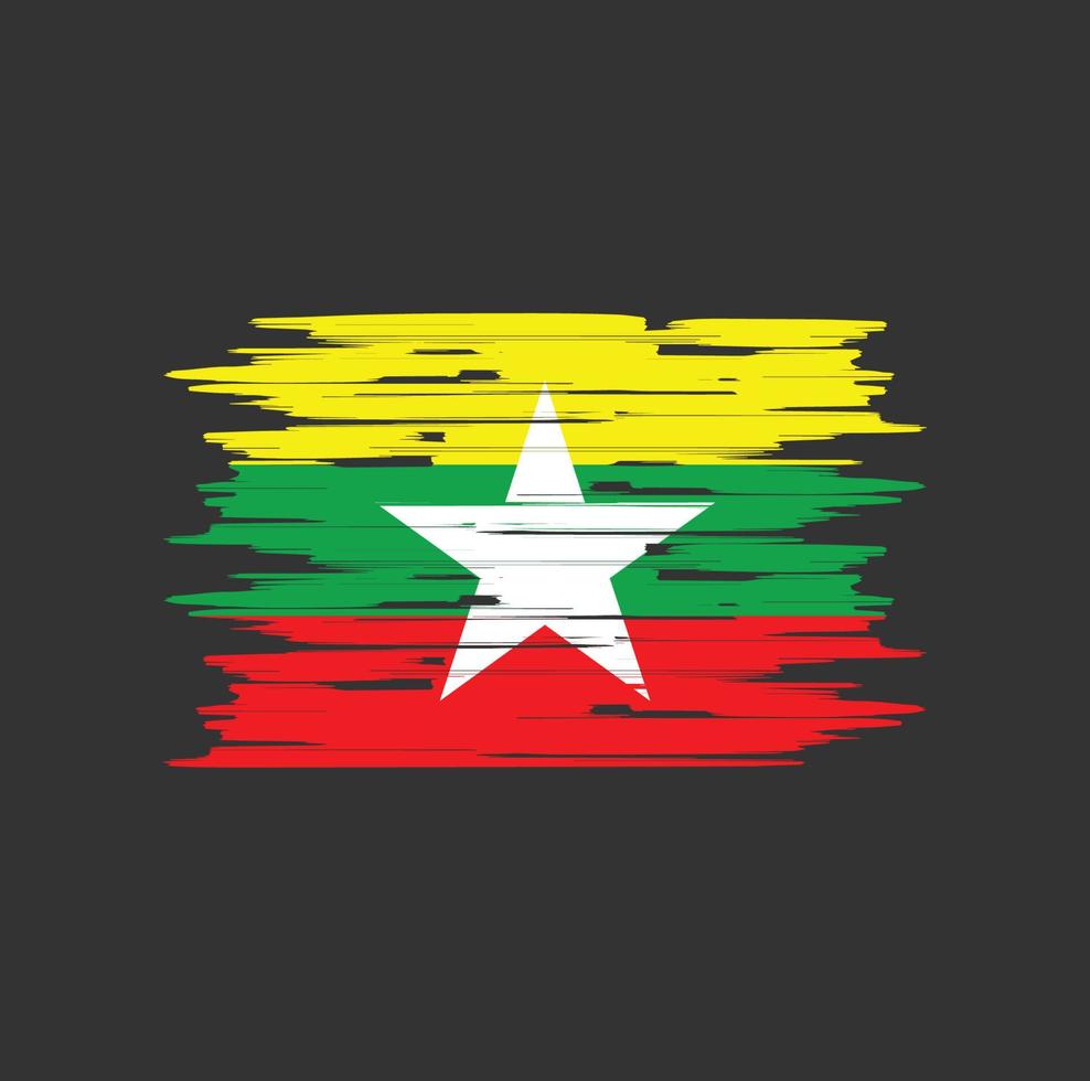 pennello bandiera myanmar vettore