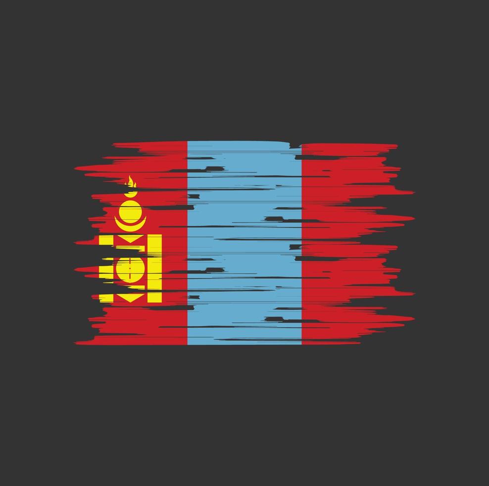 pennello bandiera mongolia vettore