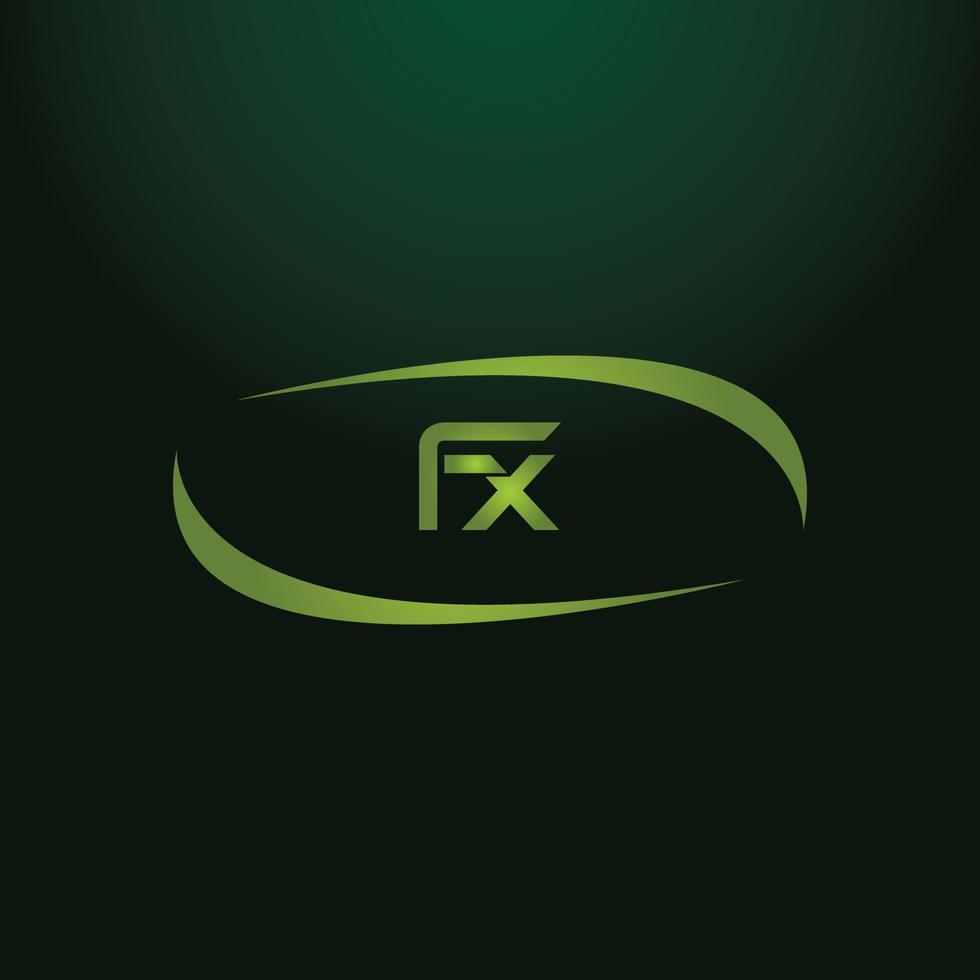 fx lettera logo design su sfondo nero. fx creative iniziali lettera logo concept. disegno dell'icona fx. vettore